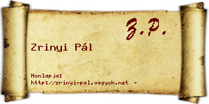 Zrinyi Pál névjegykártya