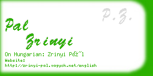 pal zrinyi business card